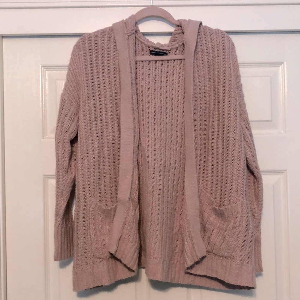 American Eagle Pink Hooded Cardigan